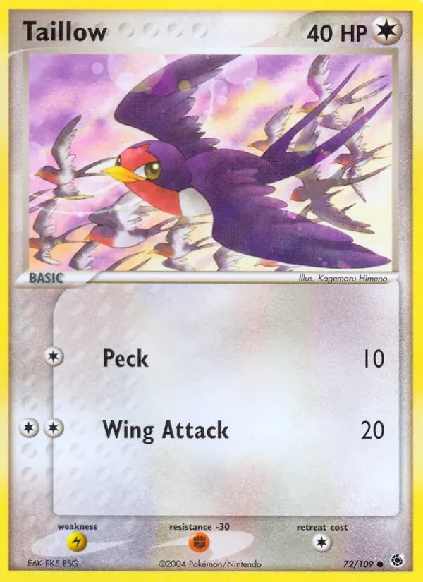 Taillow 72/109 Ruby & Sapphire Pokémon card