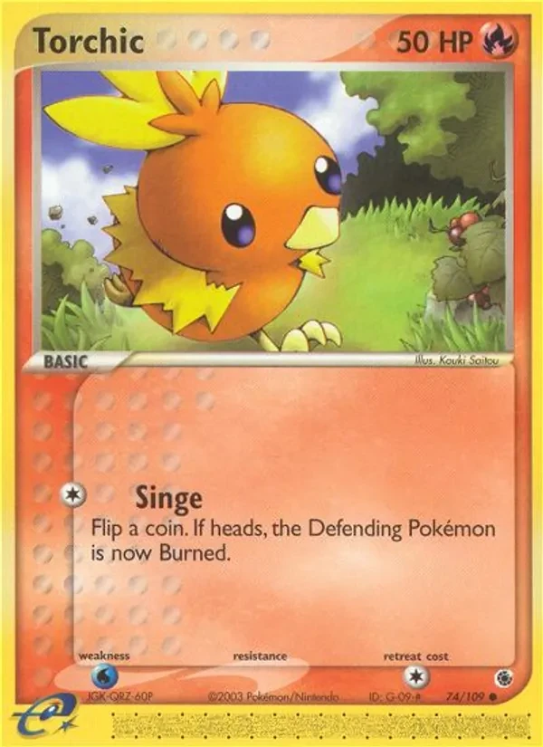 Torchic 74/109 Ruby & Sapphire Pokémon card