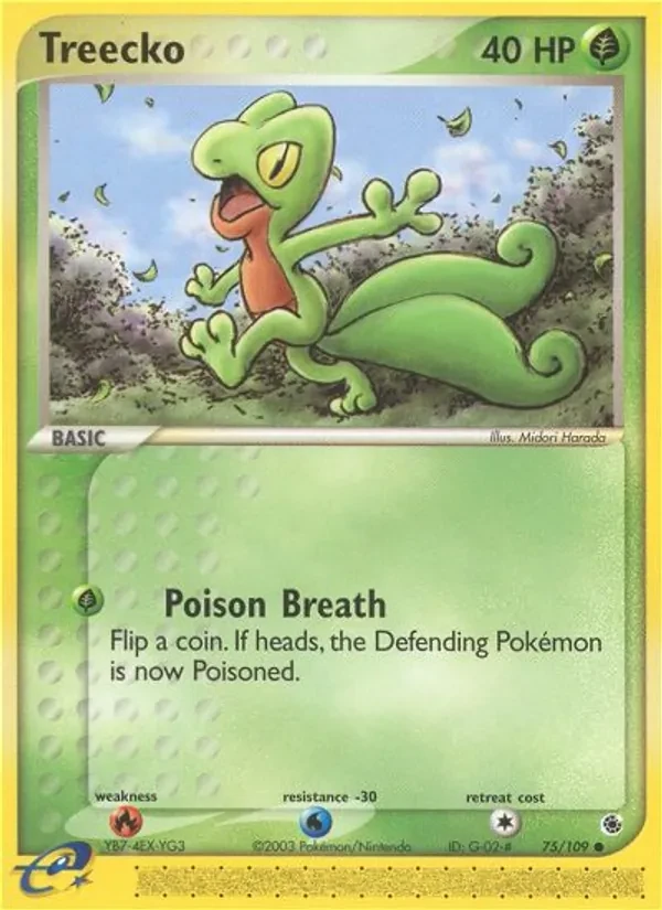 Treecko 75/109 Ruby & Sapphire Pokémon Karte