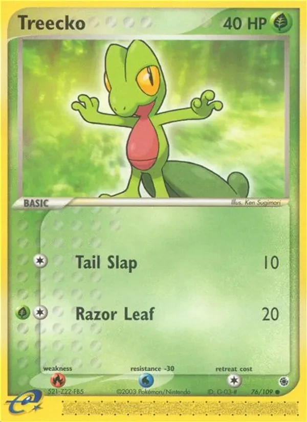 Treecko 76/109 Ruby & Sapphire Pokémon card