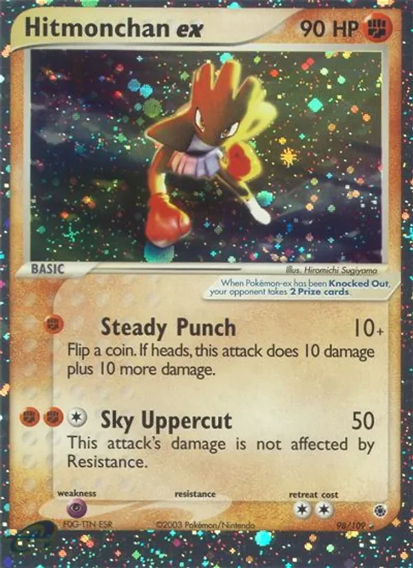 Hitmonchan ex 98/109 Ruby & Sapphire Pokémon Karte