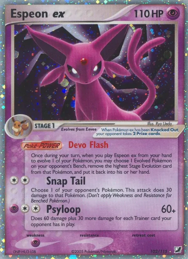 Espeon ex 102/115 Unseen Forces Pokémon card