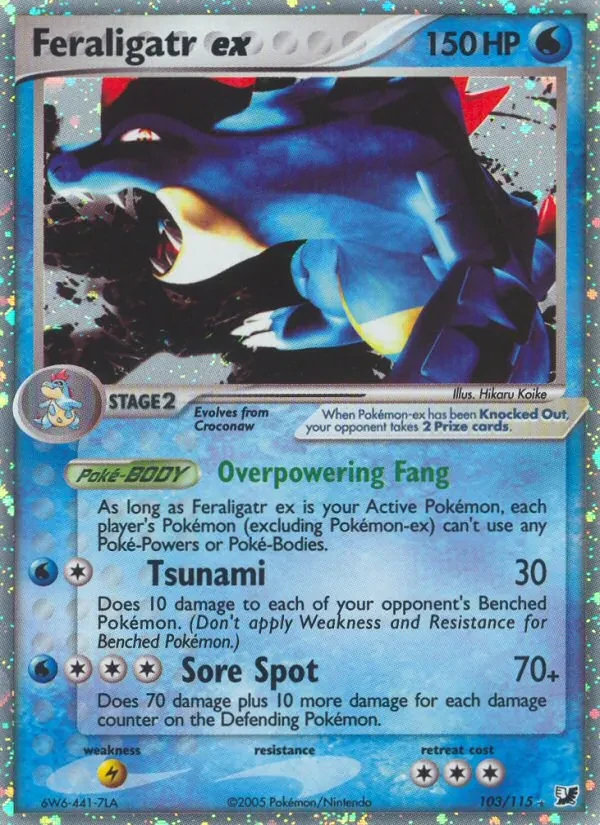 Feraligatr ex 103/115 Unseen Forces Pokémon card
