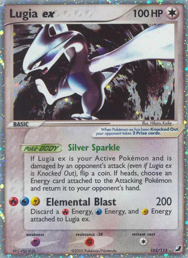 Lugia ex 105/115 Unseen Forces Pokémon card