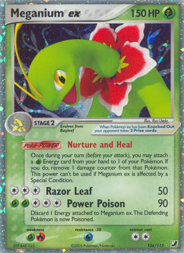 Meganium ex 106/115 Unseen Forces Pokémon card