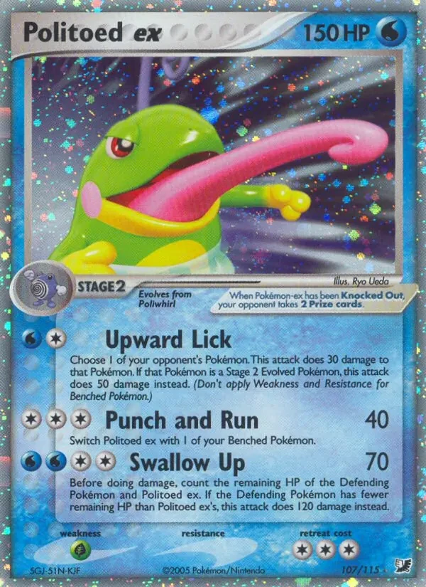 Politoed ex 107/115 Unseen Forces Pokémon card