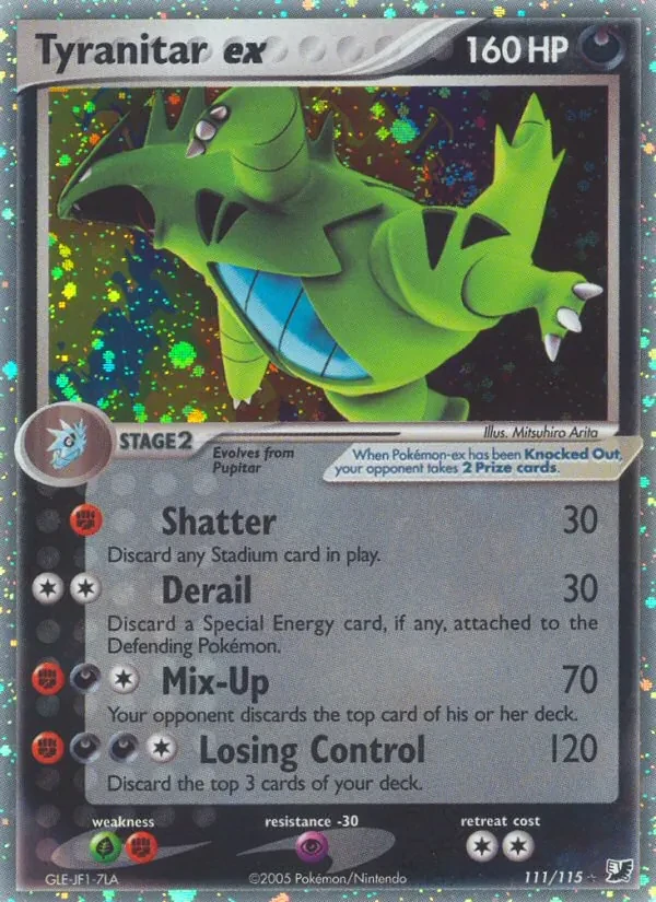 Tyranitar ex 111/115 Unseen Forces Pokémon card