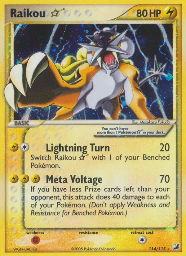 Raikou ☆ 114/115 Unseen Forces Pokémon Karte