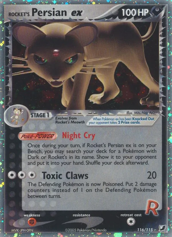 Rocket's Persian ex 116/115 Unseen Forces Pokémon card