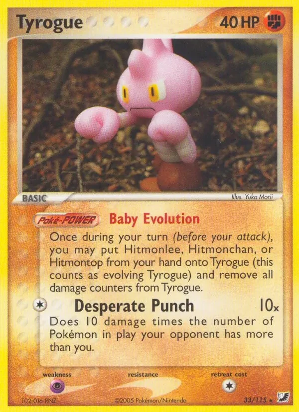 Tyrogue 33/115 Unseen Forces Pokémon Karte