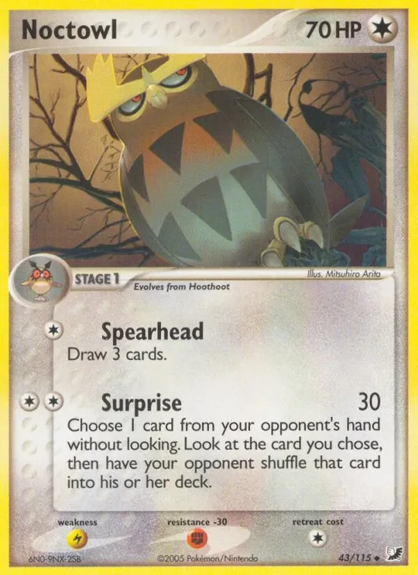 Noctowl 43/115 Unseen Forces Pokémon card