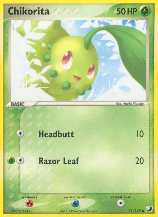 Chikorita 51/115 Unseen Forces Pokémon card