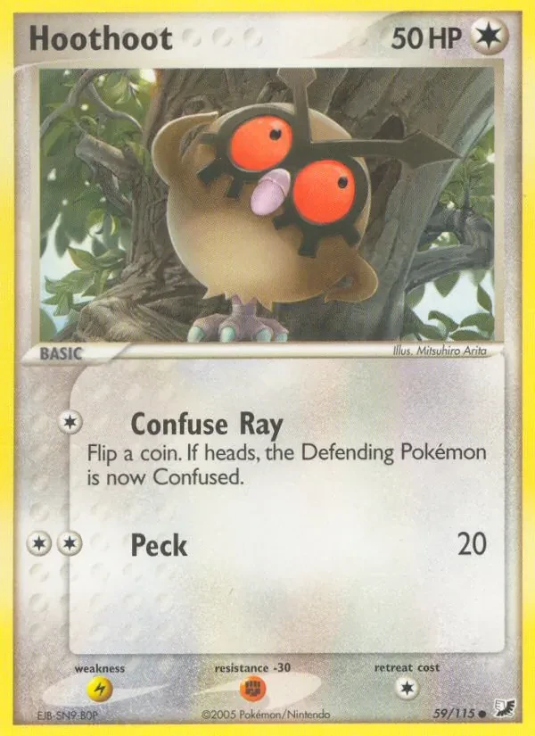 Hoothoot 59/115 Unseen Forces Pokémon card