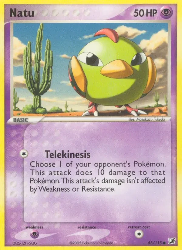Natu 63/115 Unseen Forces Pokémon card