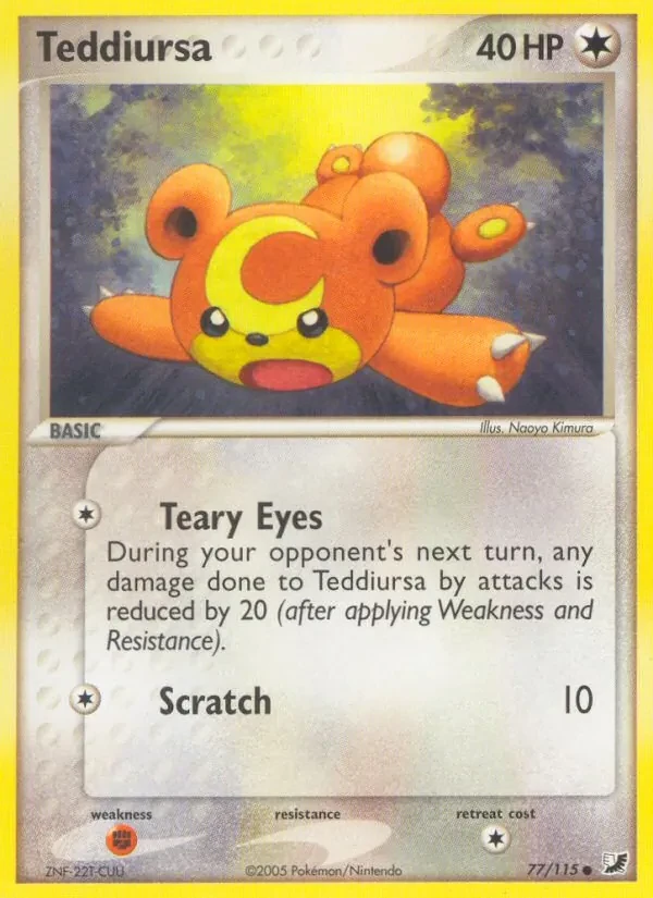 Teddiursa 77/115 Unseen Forces Pokémon card