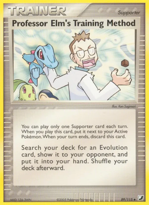Professor Elm's Training Method 89/115 Unseen Forces Pokémon card