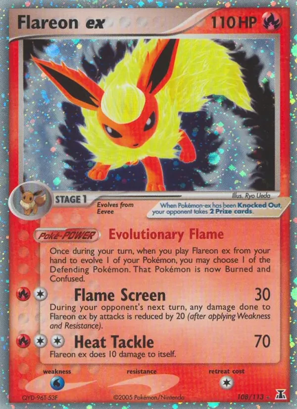 Flareon ex 108/113 Delta Species Pokémon card