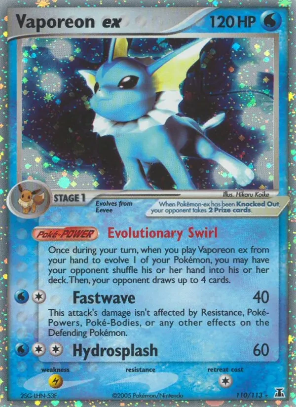 Vaporeon ex 110/113 Delta Species Pokémon Karte