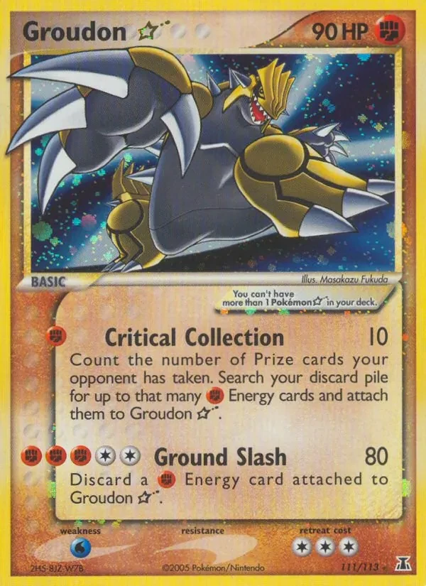 Groudon Star 111/113 Delta Species Pokémon card
