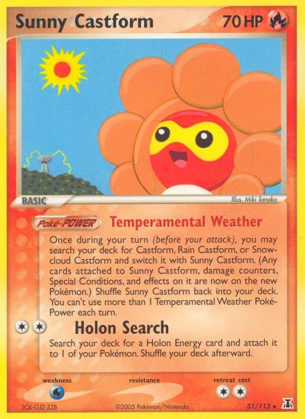 Sunny Castform 31/113 Delta Species Pokémon card