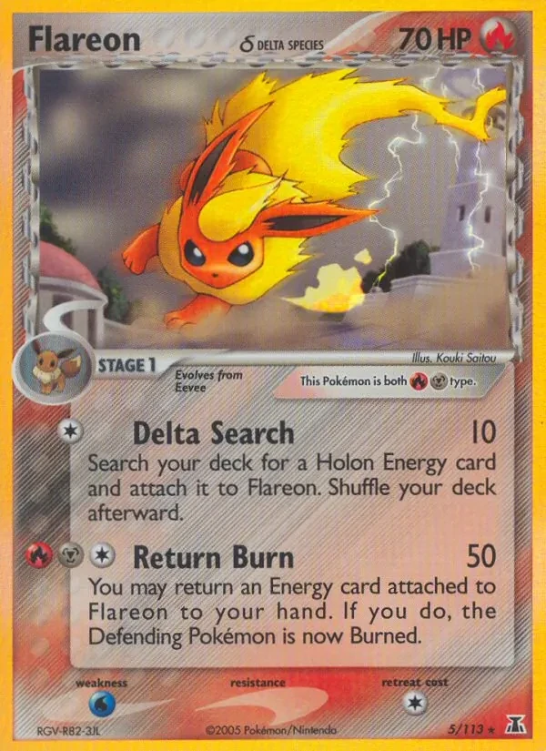 Flareon δ 5/113 Delta Species Pokémon card