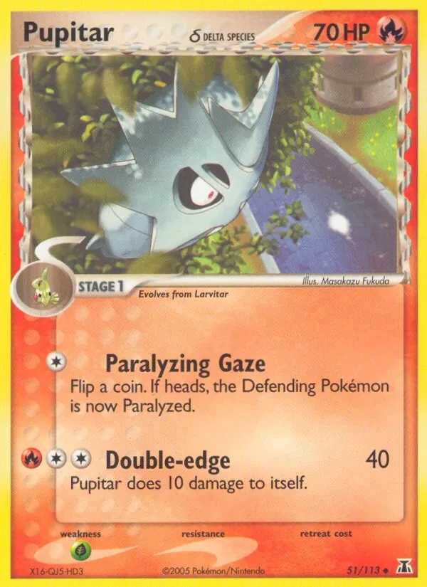 Pupitar δ 51/113 Delta Species Pokémon card