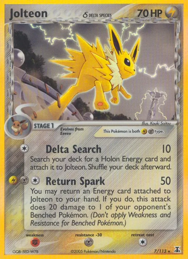 Jolteon δ 7/113 Delta Species Pokémon card