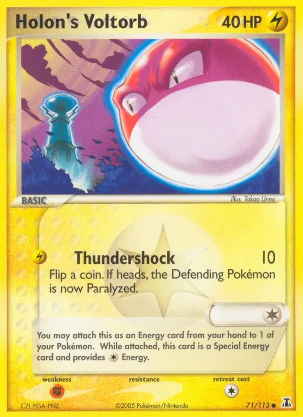 Holon's Voltorb 71/113 Delta Species Pokémon card