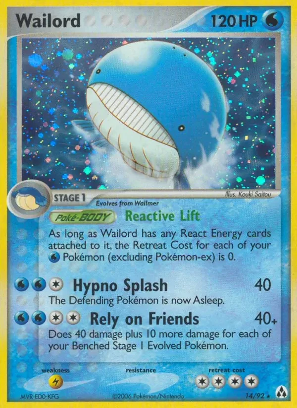 Wailord 14/92 Legend Maker Pokémon card