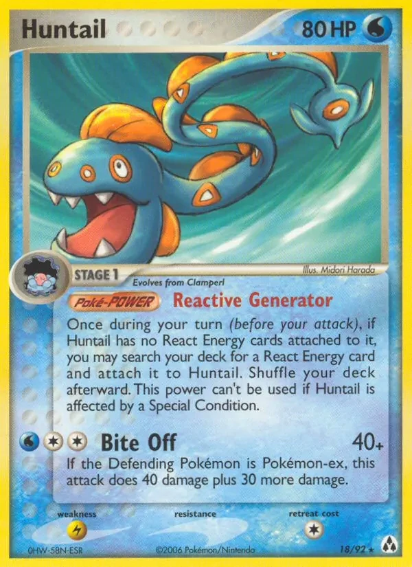 Huntail 18/92 Legend Maker Pokémon card