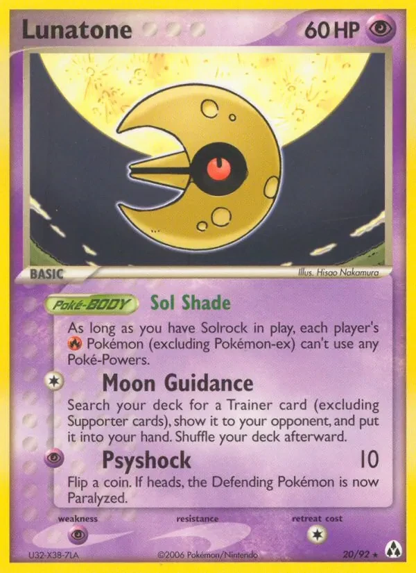 Lunatone 20/92 Legend Maker Pokémon card