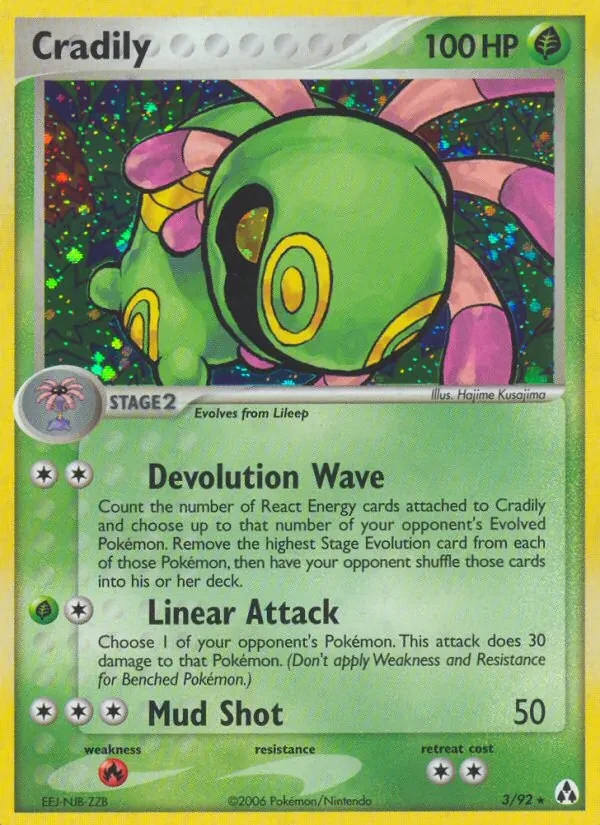 Cradily 3/92 Legend Maker Pokémon card