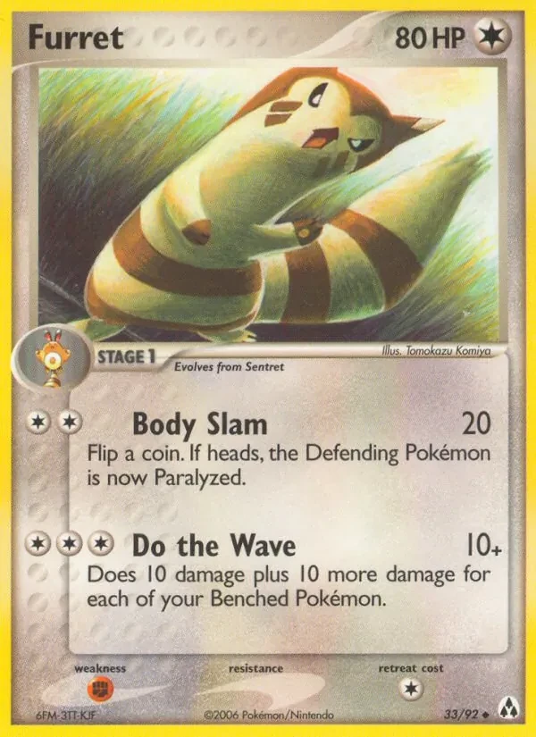 Furret 33/92 Legend Maker Pokémon card