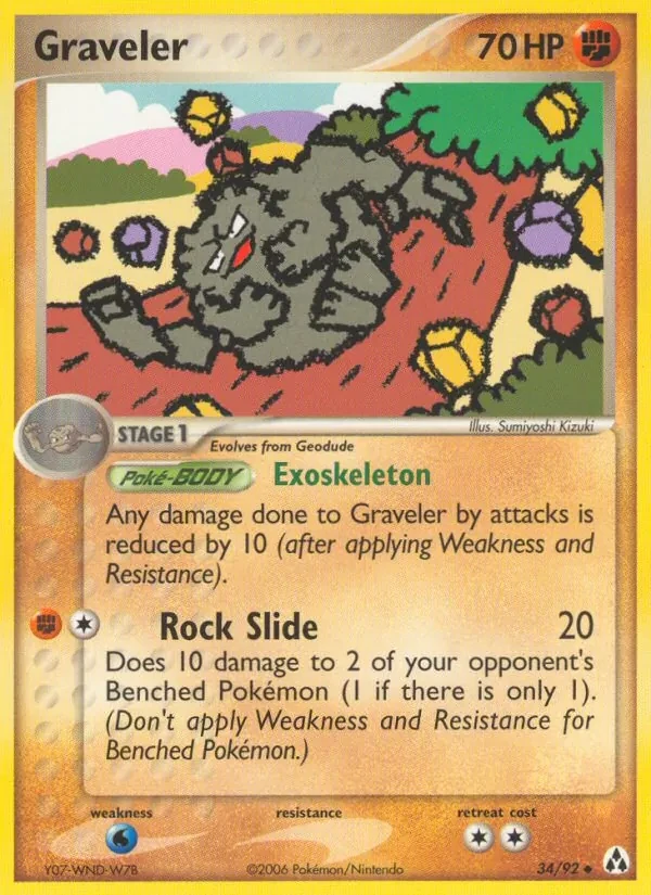 Graveler 34/92 Legend Maker Pokémon card