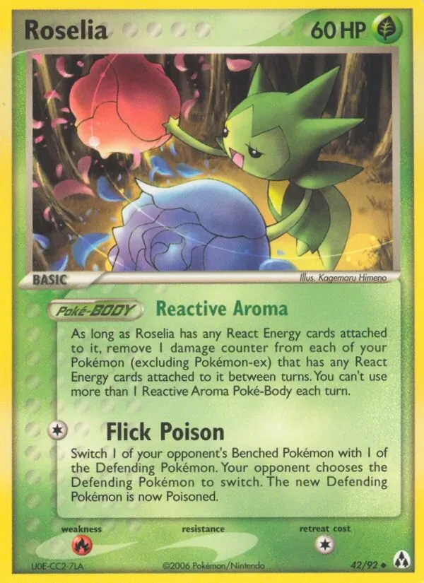 Roselia 42/92 Legend Maker Pokémon card