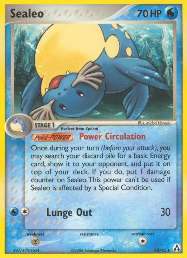 Sealeo 43/92 Legend Maker Pokémon card
