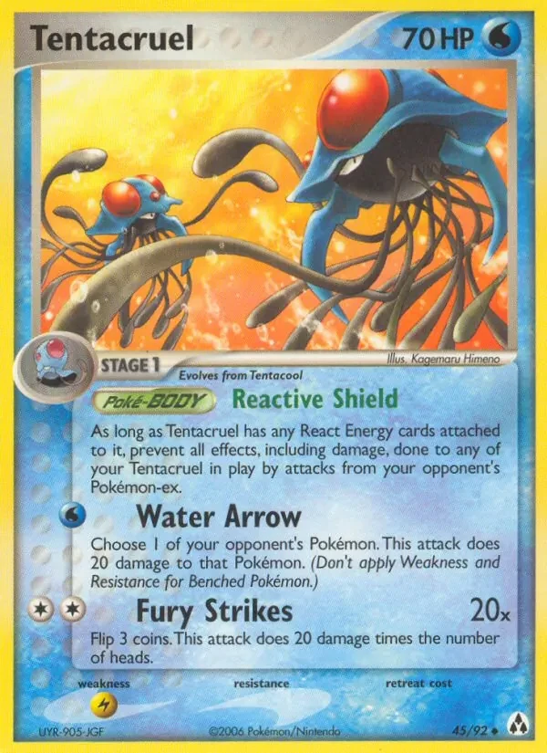 Tentacruel 45/92 Legend Maker Pokémon card
