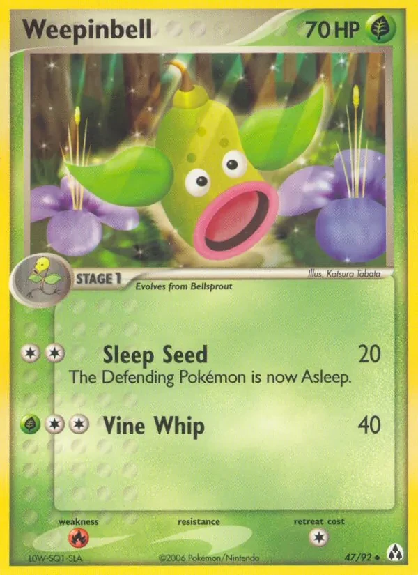 Weepinbell 47/92 Legend Maker Pokémon card