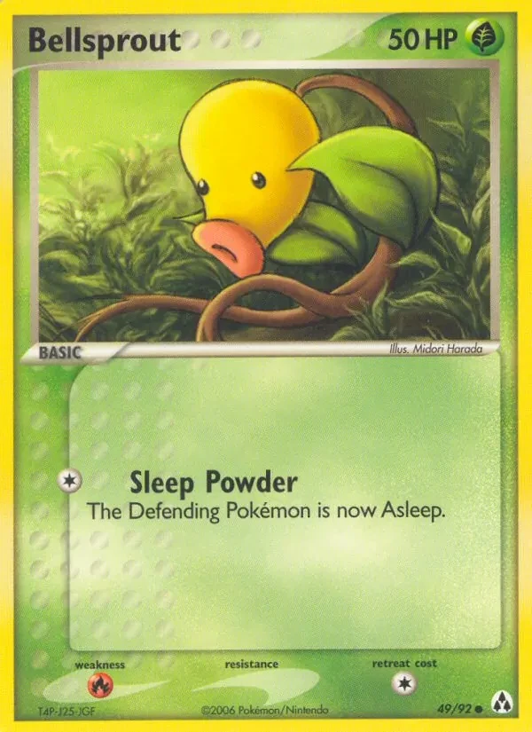 Bellsprout 49/92 Legend Maker Pokémon card