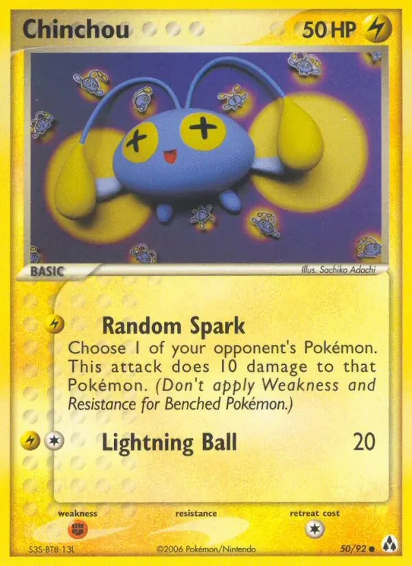 Chinchou 50/92 Legend Maker Pokémon card