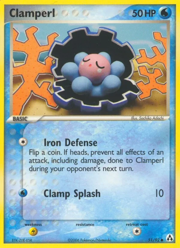 Clamperl 51/92 Legend Maker Pokémon card