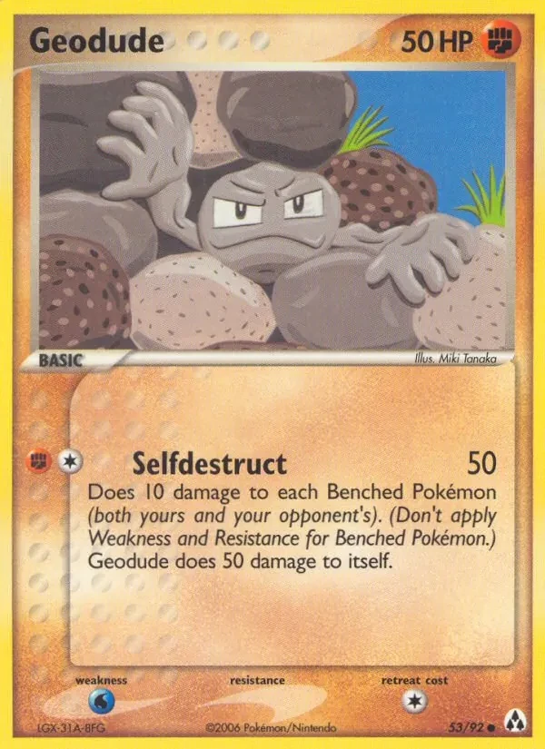 Geodude 53/92 Legend Maker Pokémon card