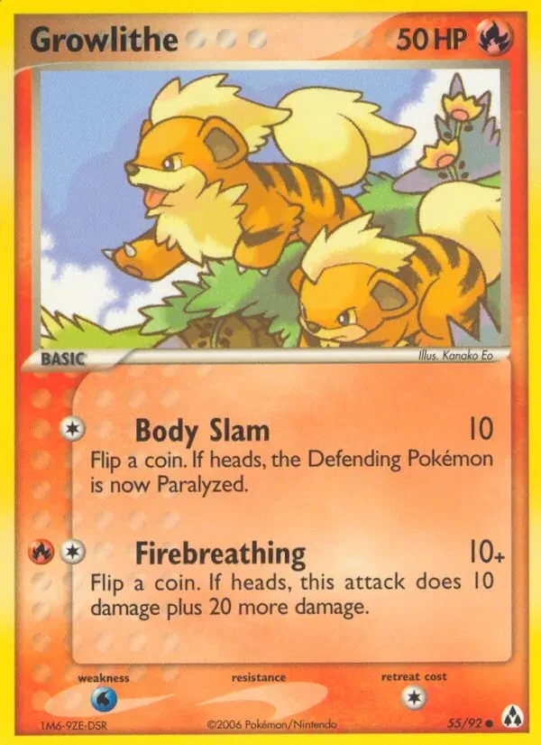Growlithe 55/92 Legend Maker Pokémon card