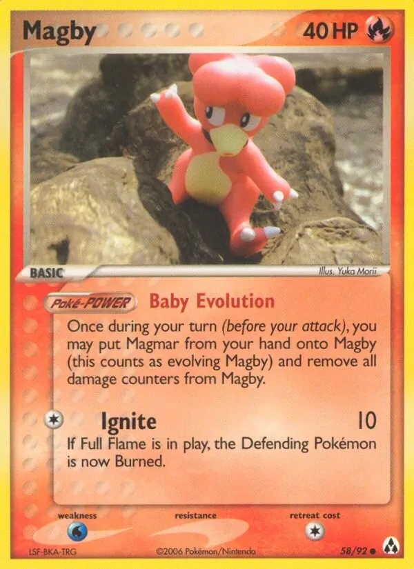 Magby 58/92 Legend Maker Pokémon card