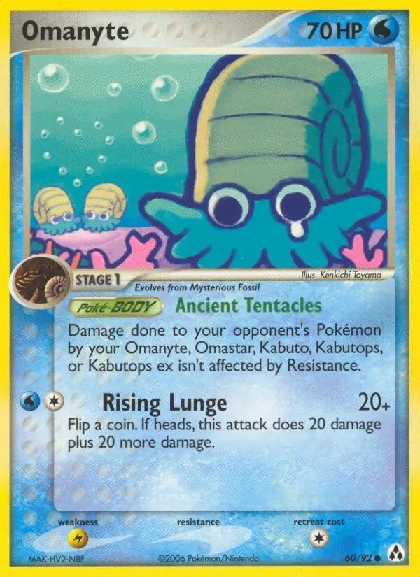 Omanyte 60/92 Legend Maker Pokémon kaart