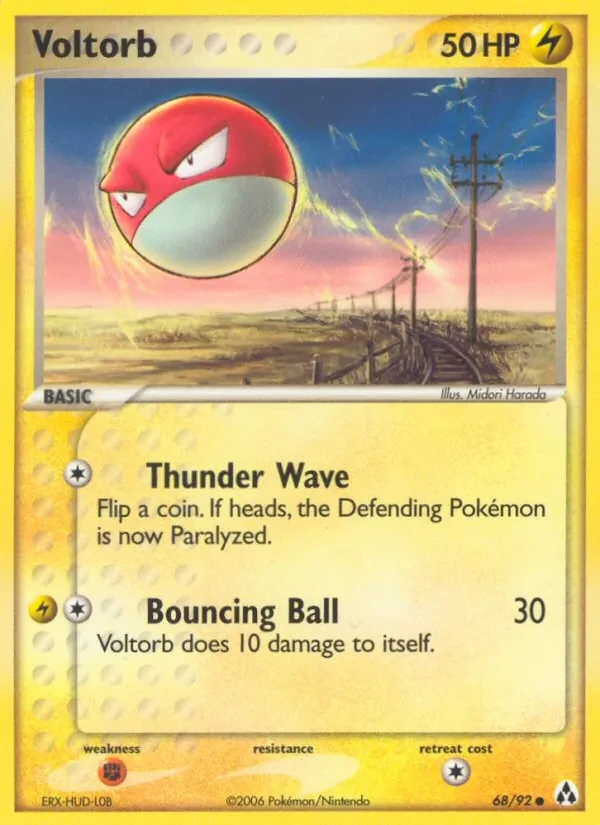 Voltorb 68/92 Legend Maker Pokémon card