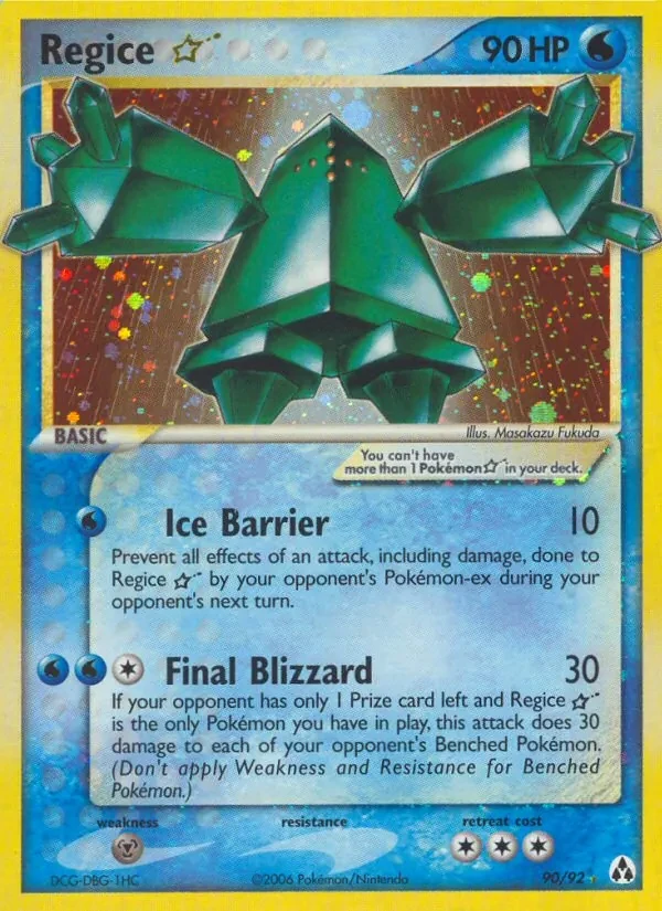 Carte Pokémon Regice ☆ 90/92 Legend Maker