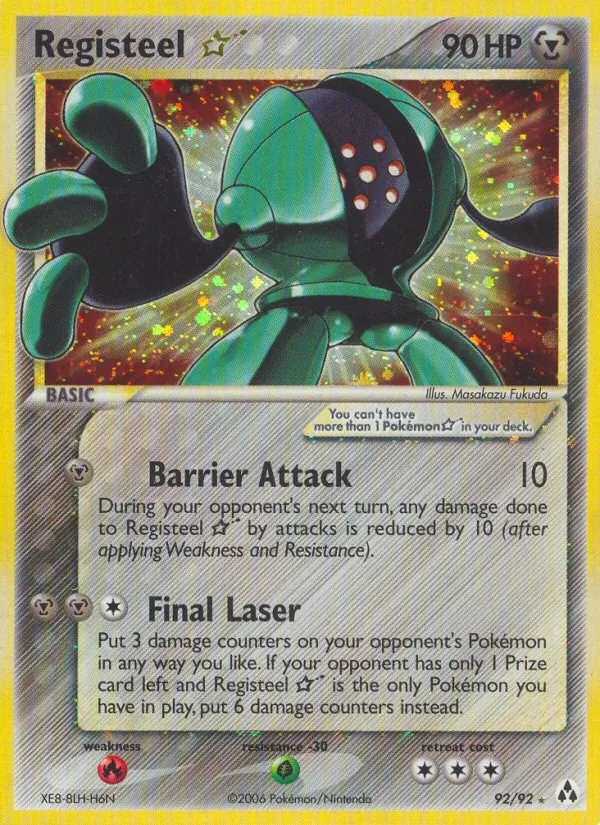 Registeel ☆ 92/92 Legend Maker Pokémon Karte