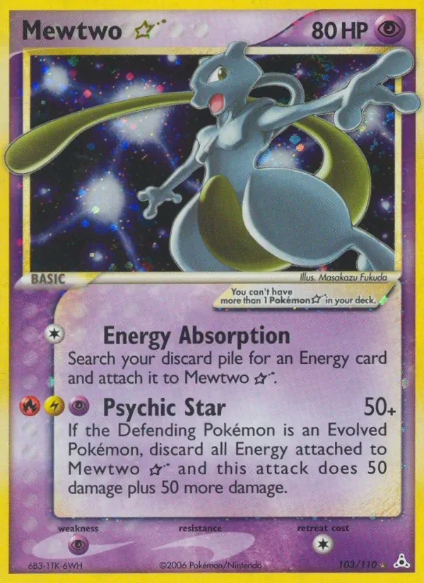Mewtwo Star 103/110 Holon Phantoms Pokémon card