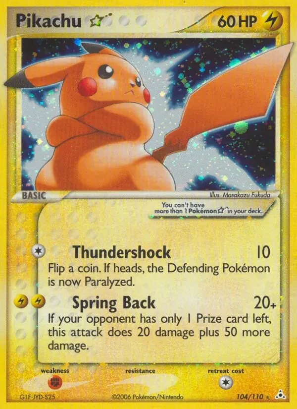 Pikachu Star 104/110 Holon Phantoms Pokémon card